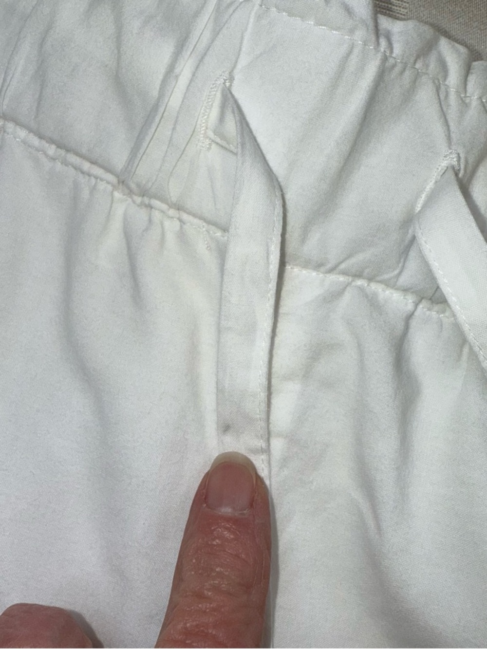 Talbots Small White Eyelet Scalloped Hem Drawstring Shorts Lined Pockets - Picture 11 of 13